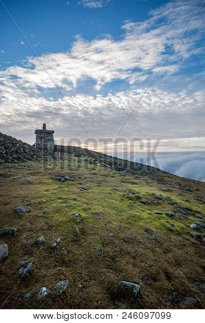 A View Of The Tower On Top Of Slieve Donard, Northern Ireland.
