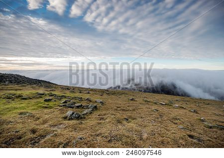 A Gorgeous View From Slieve Donard With Low Lying Clouds.