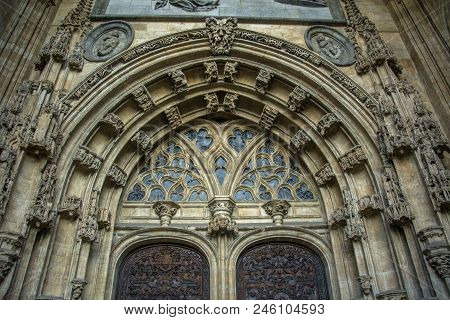 Photo Of A Church Detail With Stone Wall, Cold Colours And Sunlight