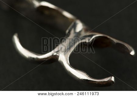 Large Image Of A Modern Denture On A Black Background