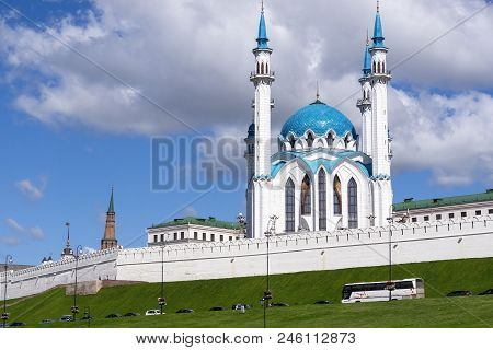 Kazan Mosque Of Kul-sharif. One Of The Largest Mosques In The Country.