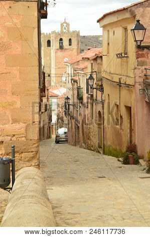Beautiful View From A Steep Bell Street Of Santa Maria Cathedral In Siguenza. Architecture, Travel, 