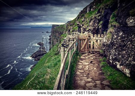 mykines,faroe islands, gate on path