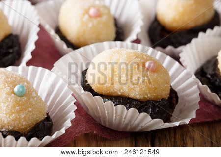 Brazilian Dessert: Olho De Sogra (mother-in-law’s Eyes) Close-up. Horizontal