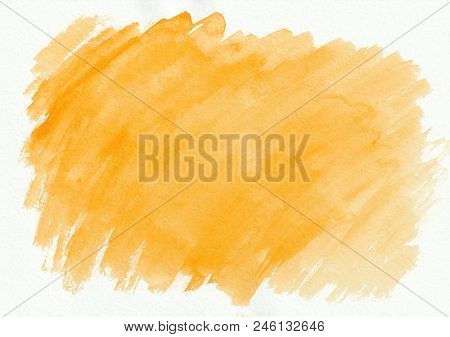 Orange Or Ginger Horizontal  Watercolor  Gradient  Hand Drawn  Background.