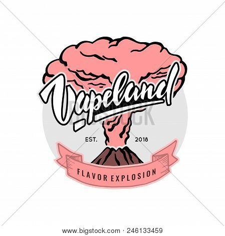 Vapeland Lettering Logo Design. Can Be Used For Print, Label, Emblem, Badge, Tag. Stock Vector