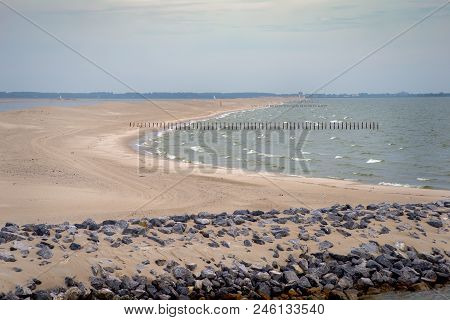 Image Of The Sand Beach Of Merker Wadden Artificial Island, Netherland
