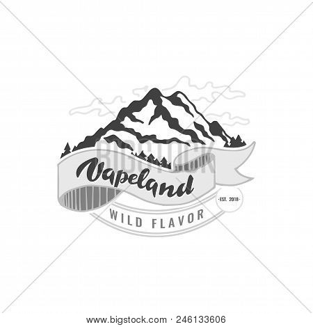 Vapeland Lettering Logo Design. Can Be Used For Print, Label, Emblem, Badge, Tag. Stock Vector