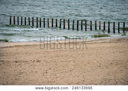 Image Of The Sand Beach Of Merker Wadden Artificial Island, Netherland