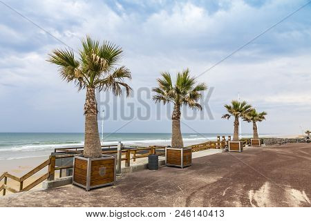 Picturescue View Of The Beach On The Atlantic Coast Of France Near Lacanau-ocean, Bordeaux, France