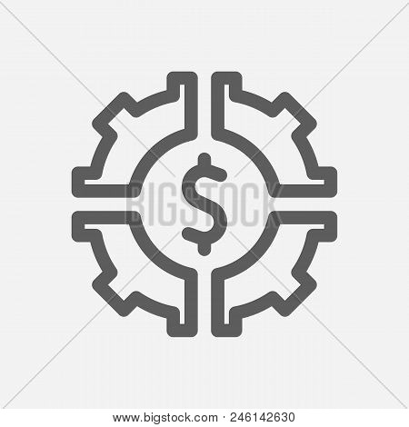 Investing Diversification Icon Line Symbol. Isolated  Illustration Of  Icon Sign Concept For Your We