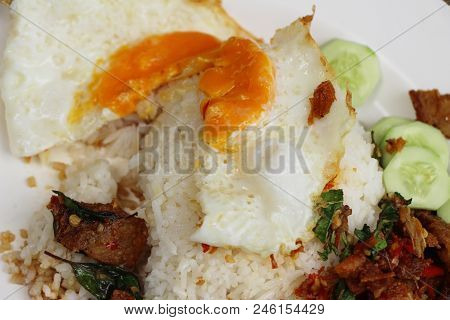 Fried Rice Basil With Crispy Pork Delicious