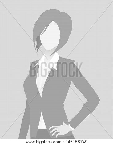 Default Placeholder Businesswoman Half-length Portrait Photo Avatar. Woman Gray Color