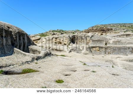 View of the ancient rock city of Uplistsikhe (Upliscyche), Georgia
