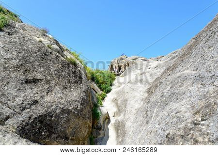 View of the ancient rock city of Uplistsikhe (Upliscyche), Georgia