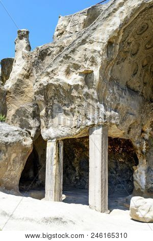 View of the ancient rock city of Uplistsikhe (Upliscyche), Georgia