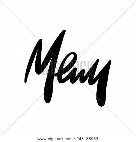 Menu Logo. Icon And Label For Design Menu Restaurant Or Cafe. Black Ink Isolated On White Background
