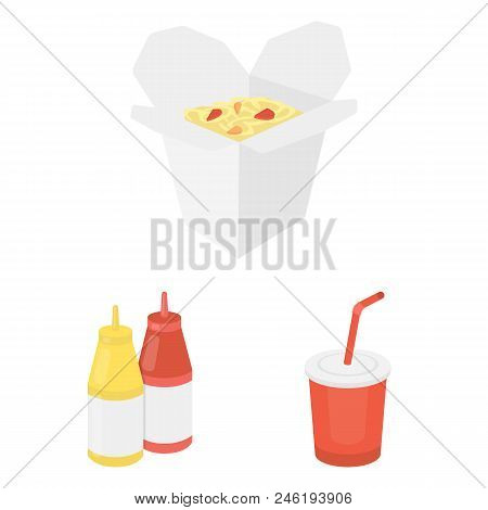 Fast Food Cartoon Icons In Set Collection For Design.food From Semi-finished Products Vector Symbol 