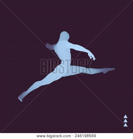 Jumping Man. Gymnast. 3d Human Body Model. Gymnastics Activities For Icon Health And Fitness Communi