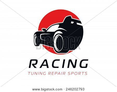 Racing Car In A Circle Sign For Your Project