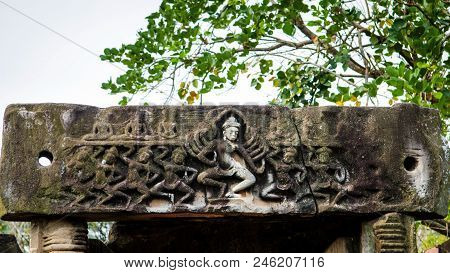 Arts Dancing On The Lintel Of Phimai Historical Park, Thailand.