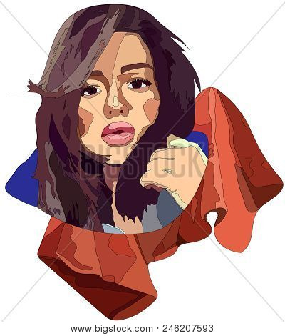 A Painted Portrait Of A Beautiful Fictitious Woman