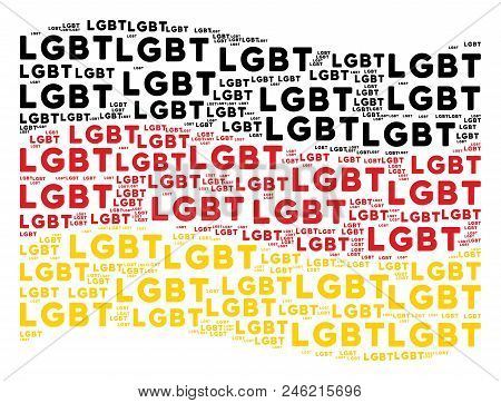 Waving German Official Flag. Vector Lgbt Texts Are Combined Into Conceptual Germany Flag Composition