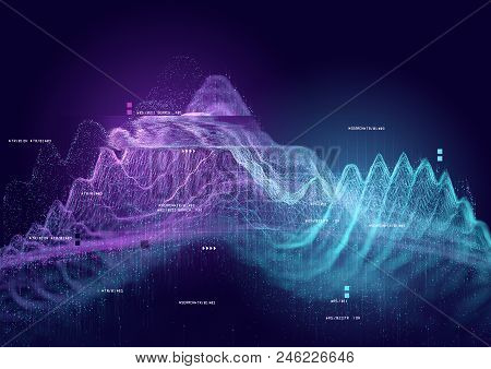 Big Data And Tracking Information, 3d Visualization Illustration