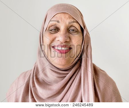 Portrait of a senior Muslim woman
