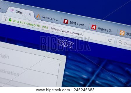 Ryazan, Russia - June 17, 2018: Homepage Of Wizzair Website On The Display Of Pc, Url - Wizzair.com