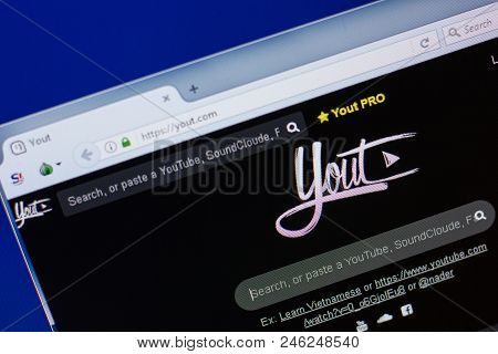 Ryazan, Russia - June 17, 2018: Homepage Of Yout Website On The Display Of Pc, Url - Yout.com