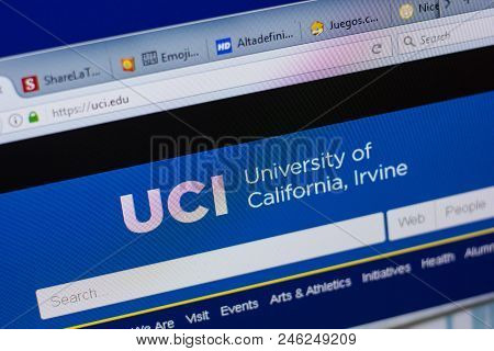 Ryazan, Russia - June 17, 2018: Homepage Of University Of California, Irvine Website On The Display 