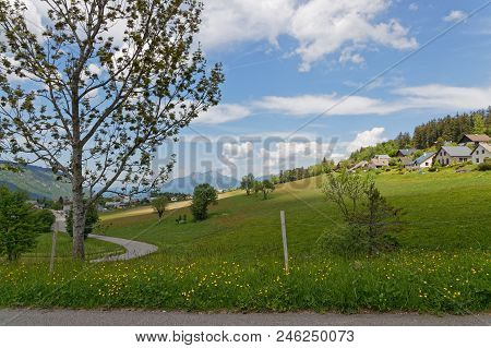 Fields And Meadows Around The Village Of Saint-nizier Du Moucherotte On Vercors Range