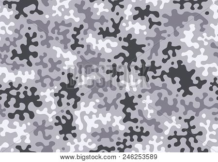 Camouflage Pattern Background Seamless Vector Illustration. Classic Clothing Style Masking Camo Repe