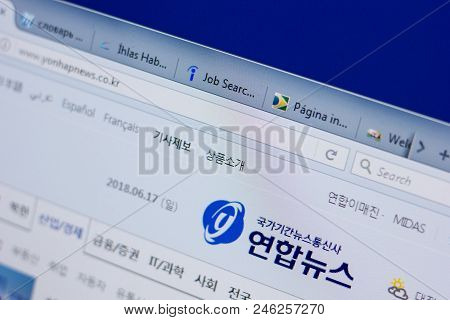 Ryazan, Russia - June 17, 2018: Homepage Of Yonhapnews Website On The Display Of Pc, Url - Yonhapnew