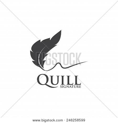 Illustration Of Quil Logo Design Template Vector