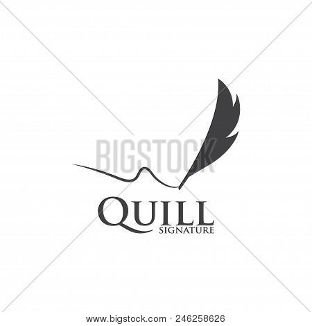 Illustration Of Quil Logo Design Template Vector