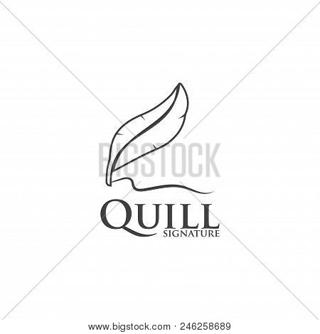 Illustration Of Quil Logo Design Template Vector