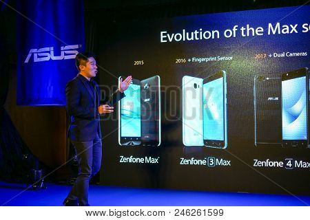 Bangkok, Thailand - January 11, 2018: Asus Zenfone Max Plus, The Latest Android Smartphone For Mediu