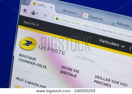 Ryazan, Russia - June 17, 2018: Homepage Of Laposte Website On The Display Of Pc, Url - Laposte.fr