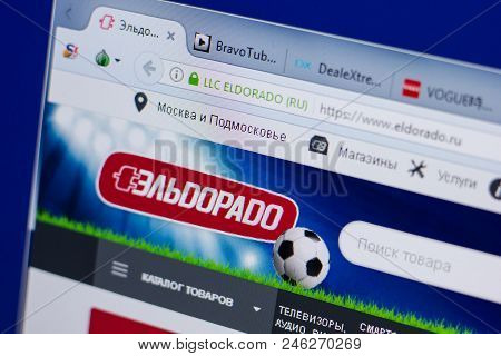 Ryazan, Russia - June 17, 2018: Homepage Of Eldorado Website On The Display Of Pc, Url - Eldorado.ru