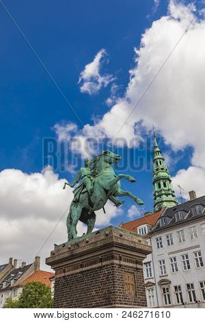 View At City Founder Bishop Absalon Statue In Copenhagen, Denmark