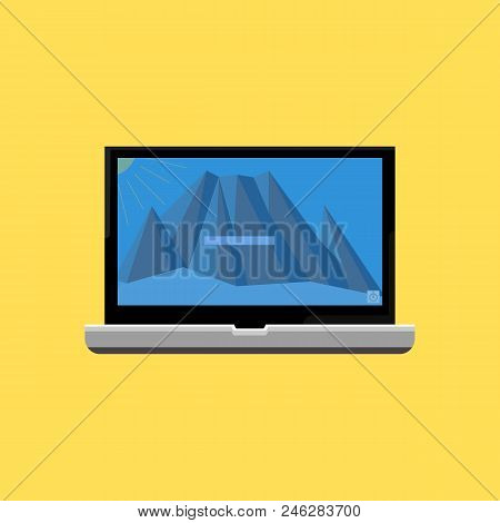 Modern Computer Vector Drawing Of A Laptop Computer