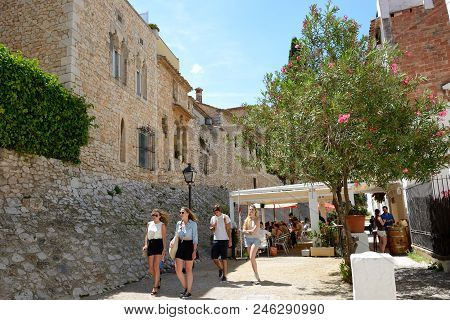 Sitges, Spain - May 23: The Tourists Enjoiying Their Vacation In Sitges Town On May 23, 2015 In Sitg