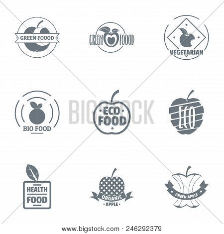 Bio Grocery Logo Set. Simple Set Of 9 Bio Grocery Vector Logo For Web Isolated On White Background