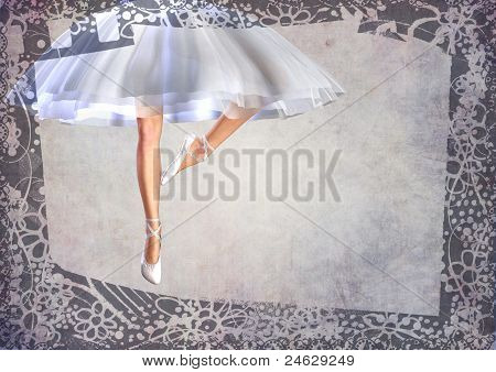 ballerina gambe post carta con cornice