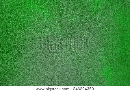 Close Up Of Natural Green Leather Background