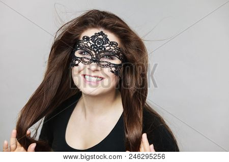 Mysterious Woman Wearing Lace Mask