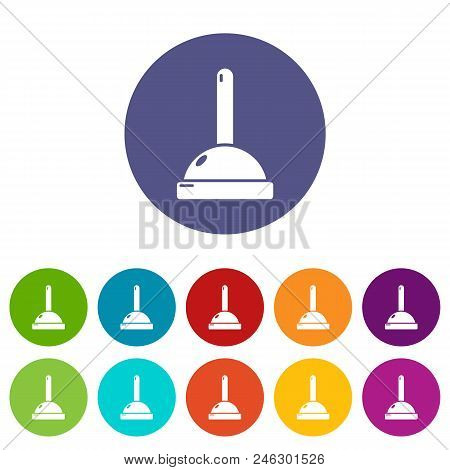 Plunger Icons Color Set Vector For Any Web Design On White Background