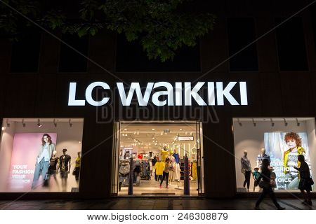 Belgrade, Serbia - June 15, 2018: Logo Of The Main Lc Store In Belgrade. Lc Waikiki Is A Clothing Fa